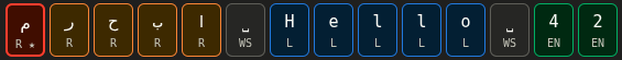 BiDi character types